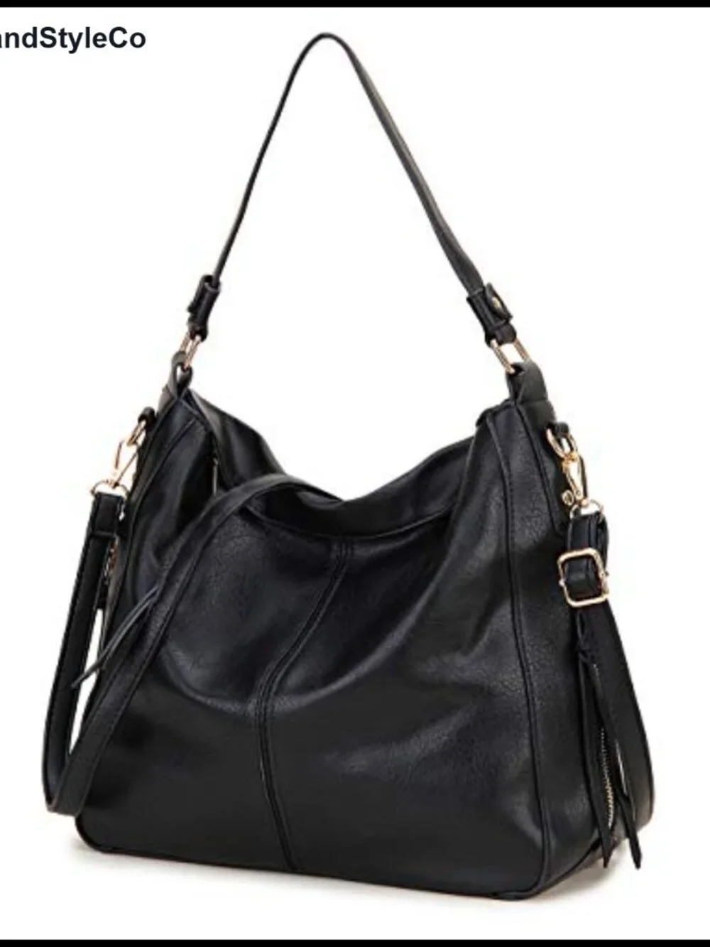Faux Leather Hobo Shoulder Bag Fits 10.9